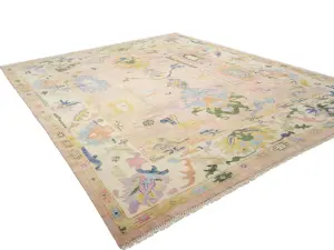 Floral Colorfast 12x15 Oushak Chobi Oriental Rug