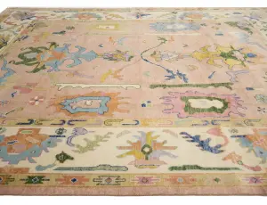 Floral Colorfast 12x15 Oushak Chobi Oriental Rug