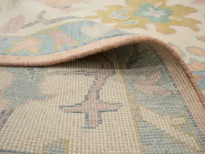 Muted Peach Floral Colorfast 12X15 Oushak Oriental Rug