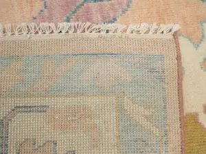 Muted Peach Floral Colorfast 12X15 Oushak Oriental Rug