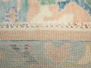Muted Peach Floral Colorfast 12X15 Oushak Oriental Rug