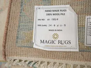 Muted Peach Floral Colorfast 12X15 Oushak Oriental Rug