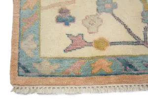 Muted Peach Floral Colorfast 12X15 Oushak Oriental Rug