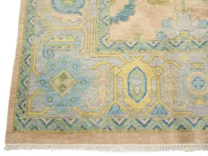 Peach Floral Colorfast 12X12 Oushak Oriental Square Rug
