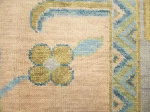 Peach Floral Colorfast 12X12 Oushak Oriental Square Rug