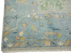 Muted Floral Colorfast 12x15 Oushak Chobi Oriental Rug