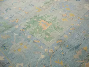 Muted Floral Colorfast 12x15 Oushak Chobi Oriental Rug