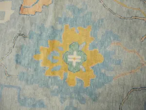 Muted Floral Colorfast 12x15 Oushak Chobi Oriental Rug