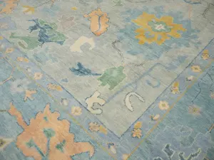 Muted Floral Colorfast 12x15 Oushak Chobi Oriental Rug