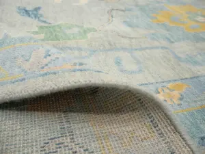 Muted Floral Colorfast 12x15 Oushak Chobi Oriental Rug