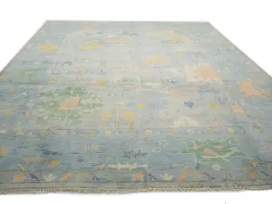 Muted Floral Colorfast 12x15 Oushak Chobi Oriental Rug