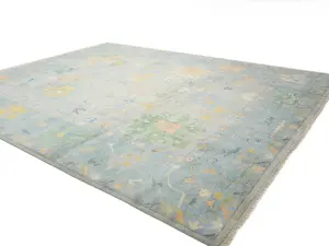 Muted Floral Colorfast 12x15 Oushak Chobi Oriental Rug