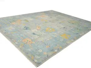 Muted Floral Colorfast 12x15 Oushak Chobi Oriental Rug
