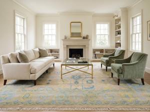 Peach Floral Colorfast 12X12 Oushak Chobi Oriental Square Rug