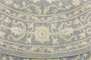 Muted Gray Floral 8X8 Transitional Oriental Round Rug