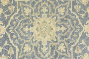 Muted Gray Floral 8X8 Transitional Oriental Round Rug