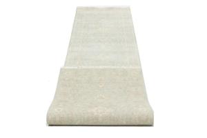Muted Aqua Blue Floral Transitional 3X10 Oriental Runner Rug