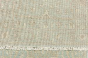 Muted Aqua Blue Floral Transitional 3X10 Oriental Runner Rug