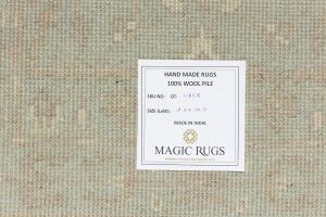 Muted Aqua Blue Floral Transitional 3X10 Oriental Runner Rug