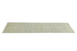Muted Aqua Blue Floral Transitional 3X10 Oriental Runner Rug