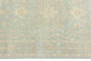 Muted Aqua Blue Floral Transitional 3X10 Oriental Runner Rug