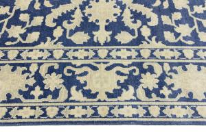 Muted Blue Floral 10x10 Transitional Oriental Square Rug
