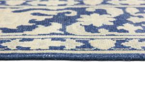 Muted Blue Floral 10x10 Transitional Oriental Square Rug