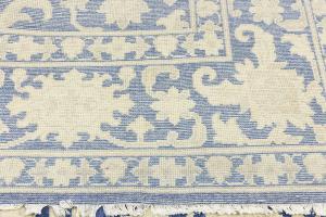Muted Blue Floral 10x10 Transitional Oriental Square Rug