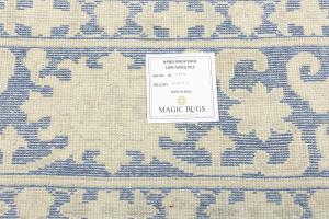 Muted Blue Floral 10x10 Transitional Oriental Square Rug