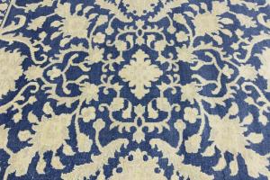Muted Blue Floral 10x10 Transitional Oriental Square Rug