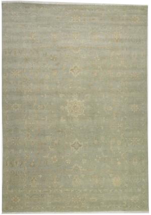 Muted Aqua Blue Floral 10x14Transitional Oriental Rug