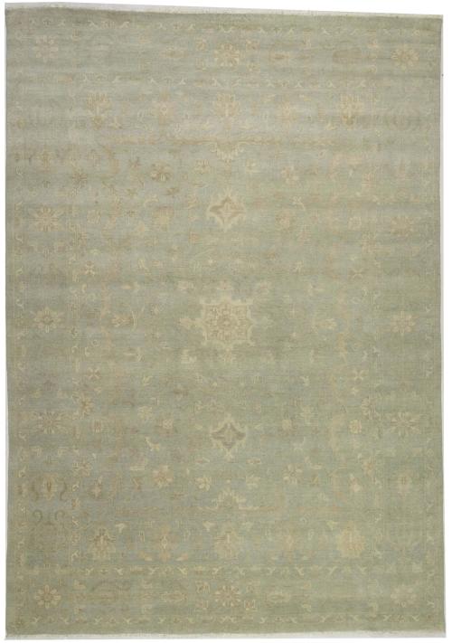 Muted Aqua Blue Floral 10x14Transitional Oriental Rug