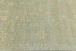 Muted Aqua Blue Floral 10x14Transitional Oriental Rug