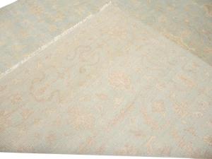 Muted Aqua Blue Floral Transitional 10x14 Oriental Area Rug