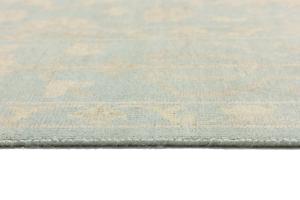 Muted Aqua Blue Floral Transitional 10x14 Oriental Area Rug