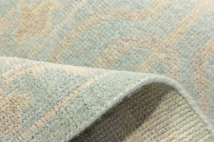 Muted Aqua Blue Floral Transitional 10x14 Oriental Area Rug