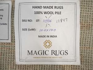 Muted Aqua Blue Floral Transitional 10x14 Oriental Area Rug