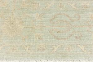 Muted Aqua Blue Floral Transitional 10x14 Oriental Area Rug
