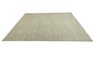 Muted Aqua Blue Floral Transitional 10x14 Oriental Area Rug