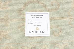 Muted Aqua Blue Floral Transitional 10x14 Oriental Area Rug