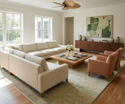 Muted Aqua Blue Floral Transitional 10x14 Oriental Area Rug