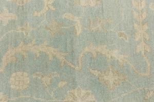 Muted Aqua Blue Floral Transitional 10x14 Oriental Area Rug