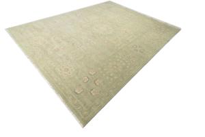 Muted Light Green Floral 12x15 Transitional Oriental Rug