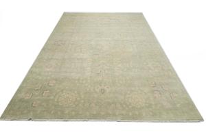 Muted Light Green Floral 12x15 Transitional Oriental Rug