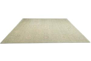Muted Light Green Floral 12x15 Transitional Oriental Rug