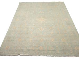 Muted Aqua Blue Floral Transitional 12x15 Oriental Rug