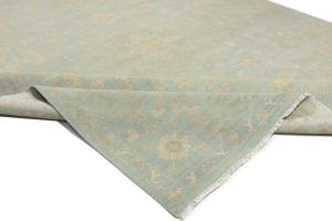 Muted Aqua Blue Floral Transitional 12x15 Oriental Rug