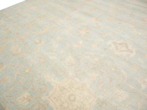 Muted Aqua Blue Floral Transitional 12x15 Oriental Rug