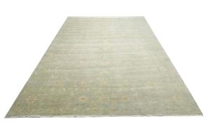 Muted Aqua Blue Floral Transitional 12x15 Oriental Rug