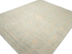 Muted Aqua Blue Floral Transitional 12x15 Oriental Rug